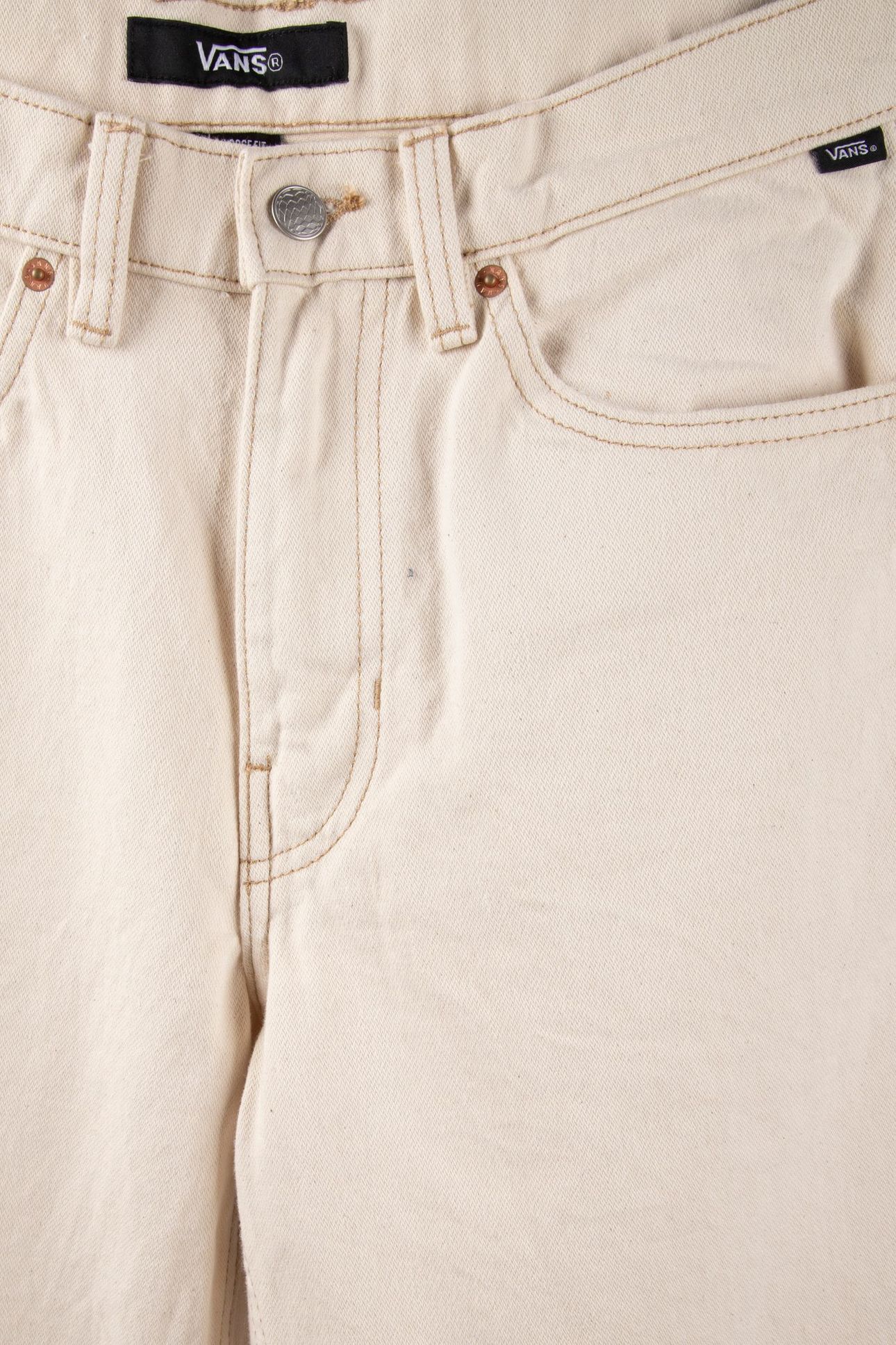 CHECK-5 LOOSE DENIM PANTS BEIGE 4