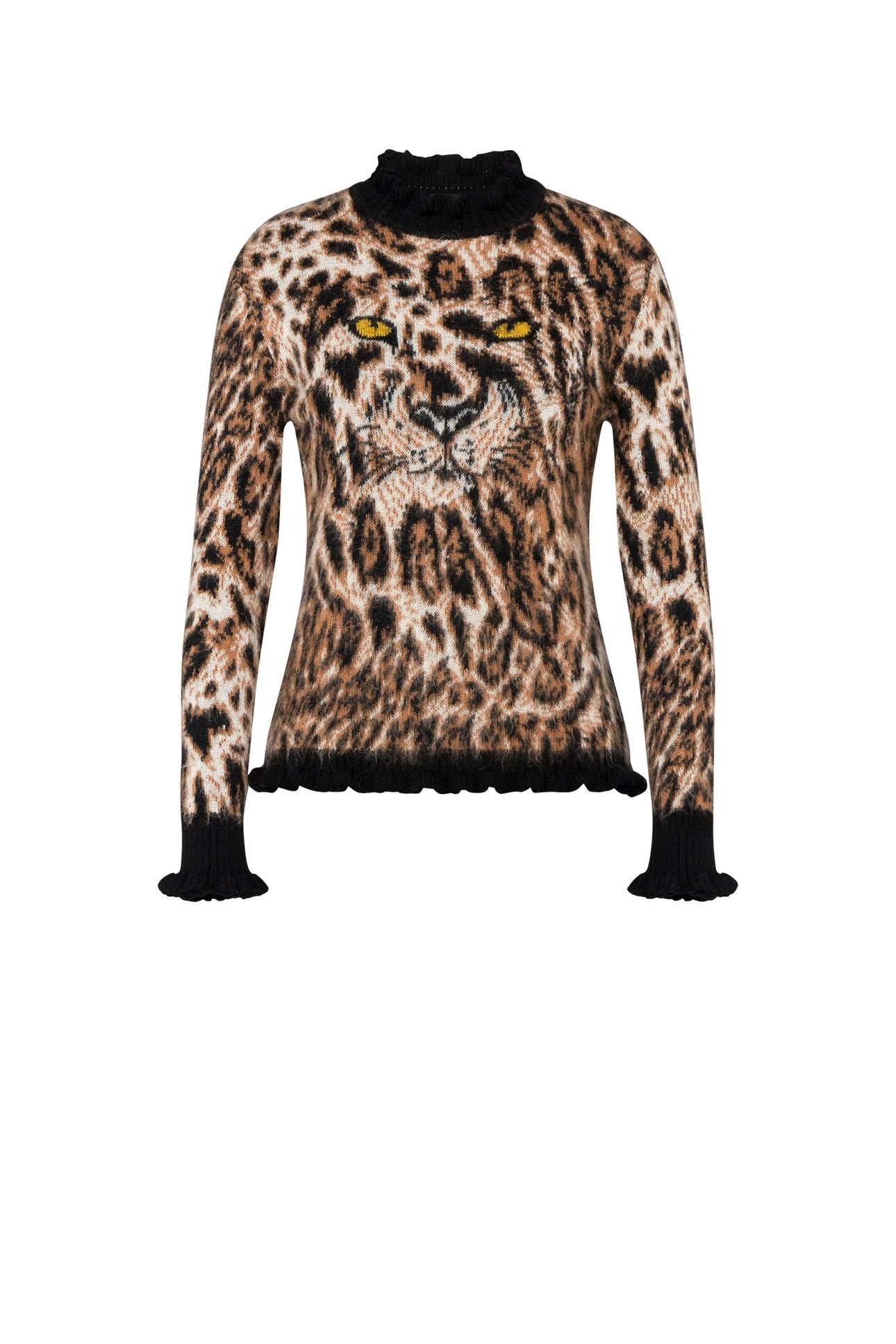 LEOPARD PRINT MOHAIR BLEND PULLOVER BEIGE 3