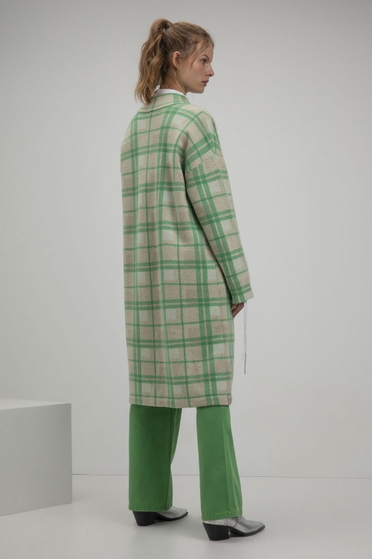 SJOERD CARDIGAN PARROT GREEN CHECK 4