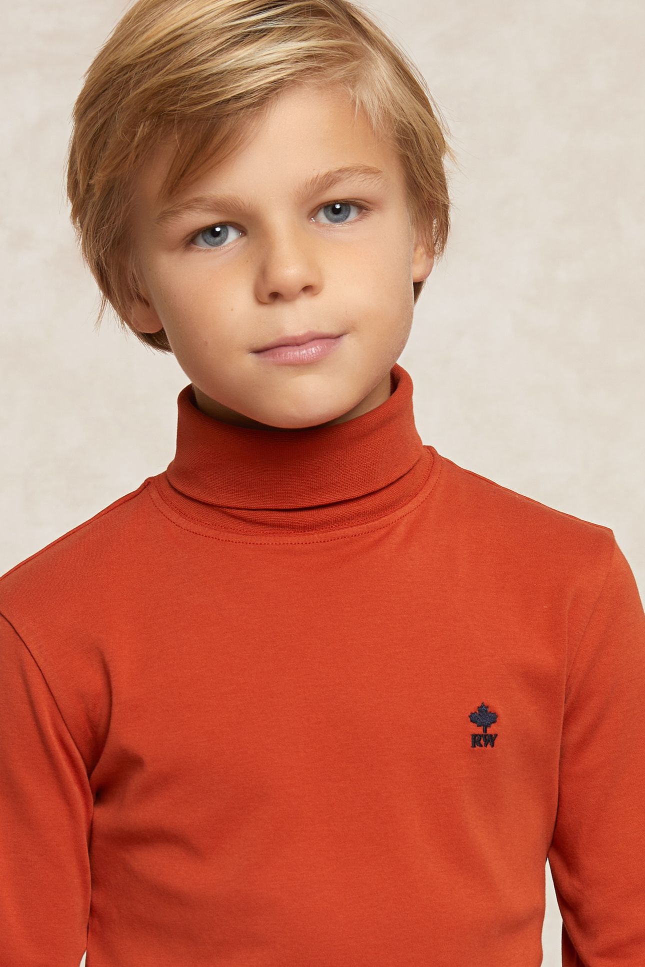 BASIC ROLL NECK T-SHIRT MUSTANG ORANGE 4