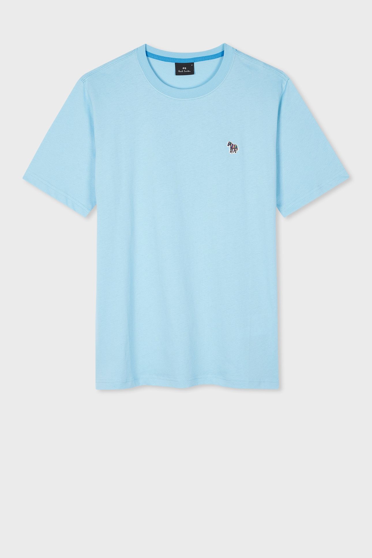 MENS REG FIT TSHIRT ZEBRA BADGE LIGHT BLUE 2