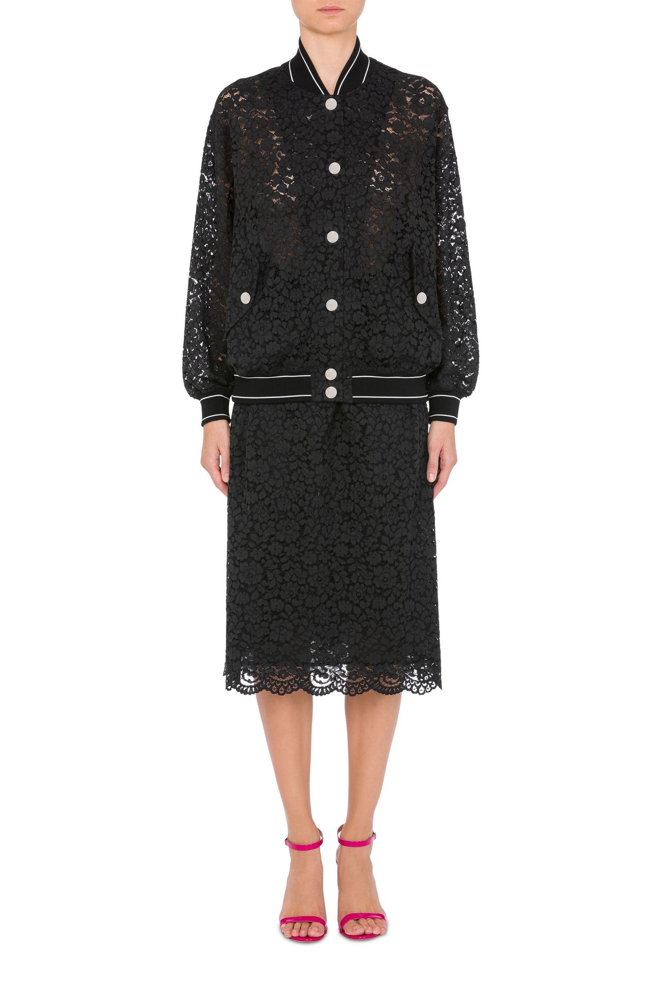 LACE BOMBER JACKET BLACK 1