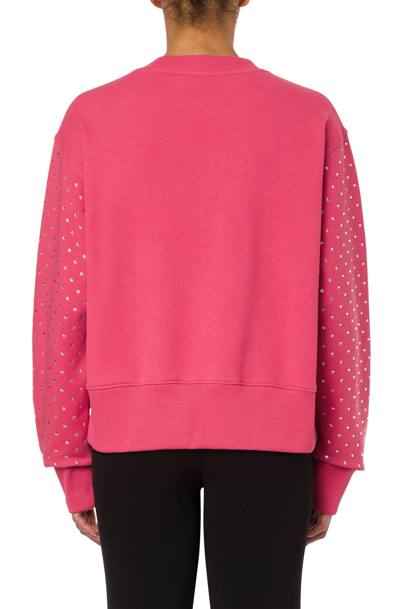 CRYSTAL TEDDY BEAR ORGANIC COTTON SWEATSHIRT PINK 2