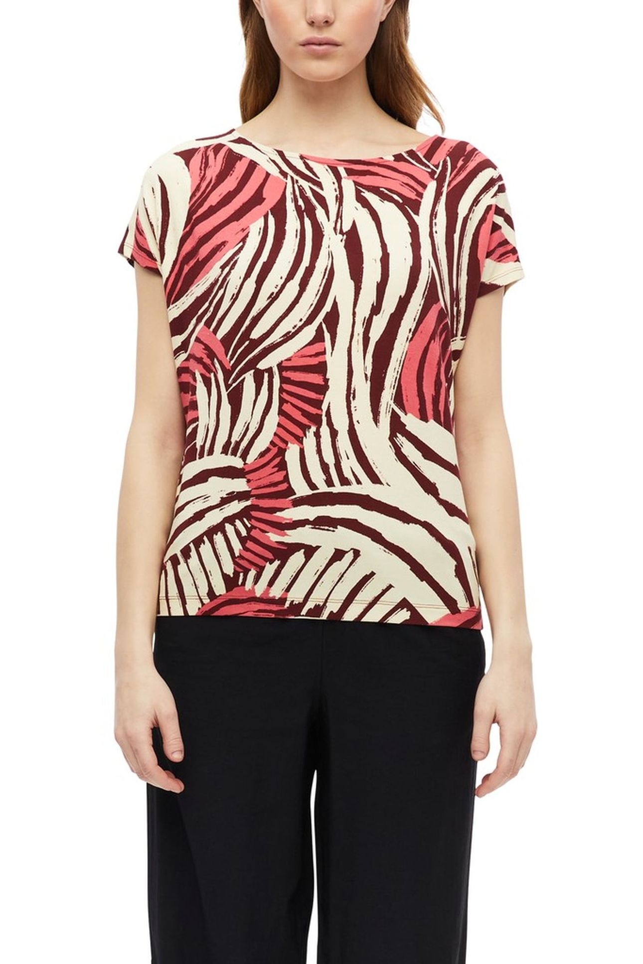 S.OLIVER T-SHIRTS PINK BURGUNDY 1