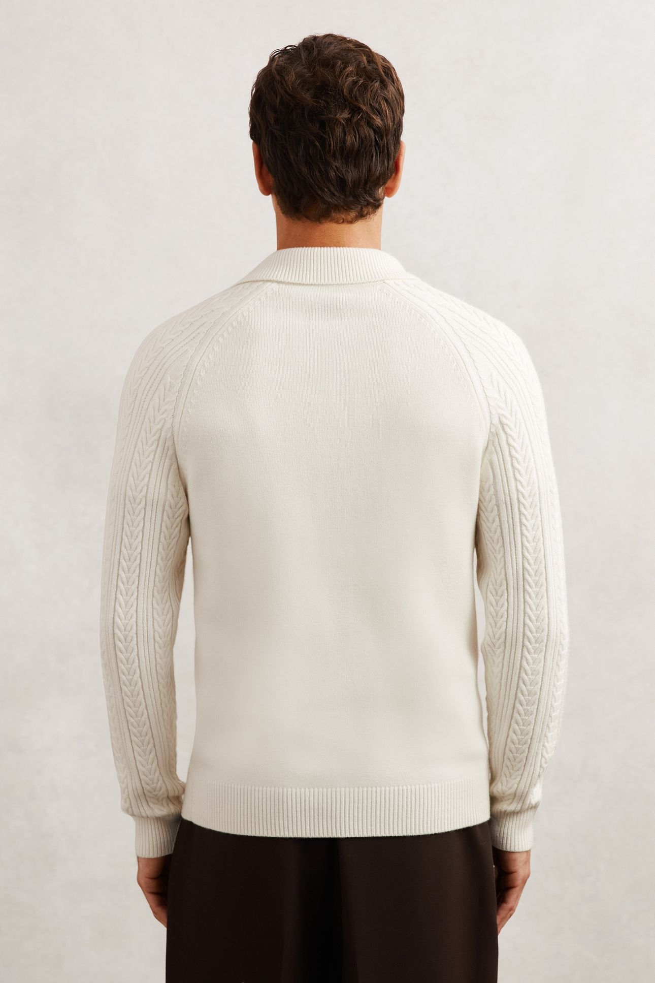 LS HALF BUTTON CABLE JUMPER WINTER WHITE 2