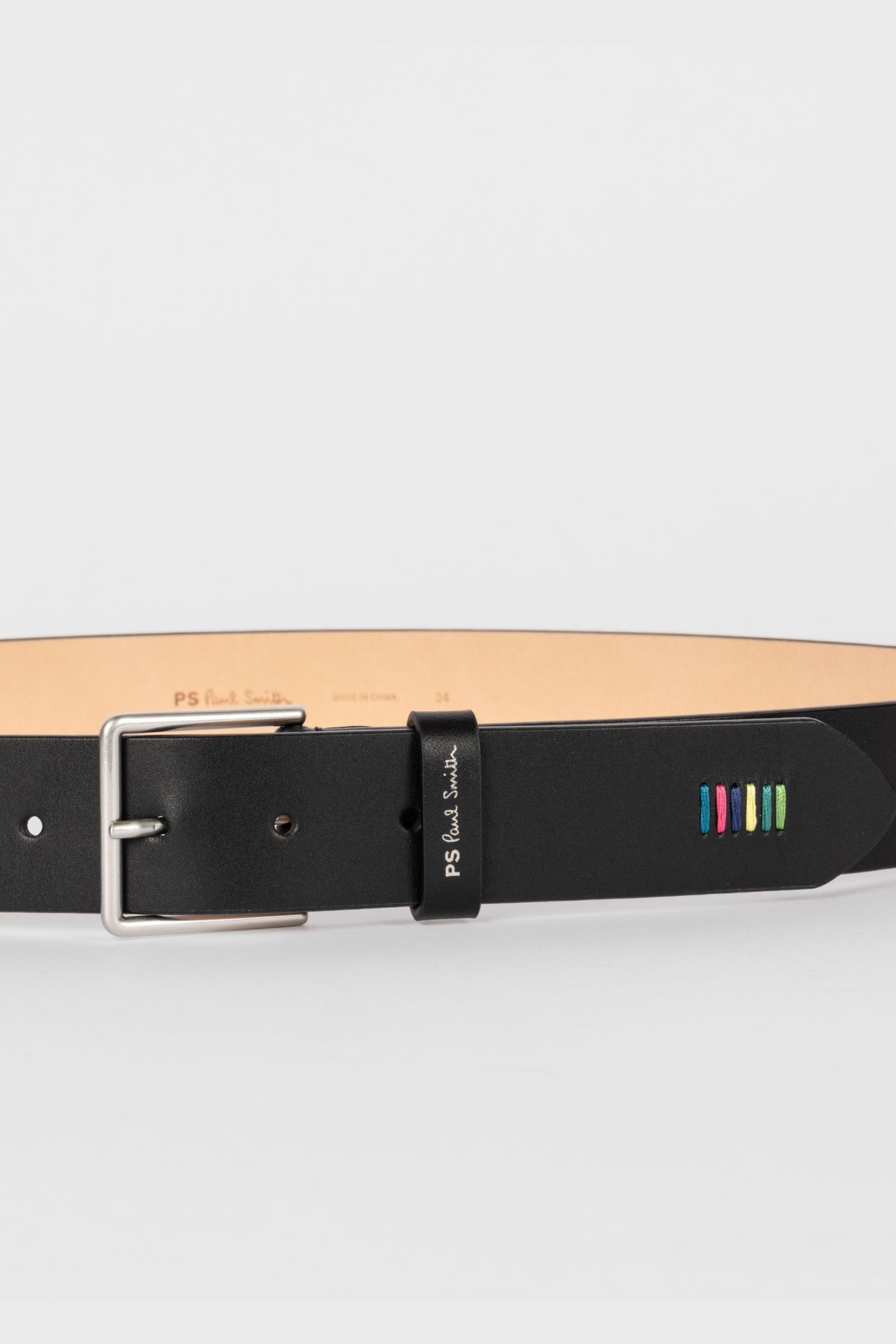 MEN BELT PS STITCH BLACK 7