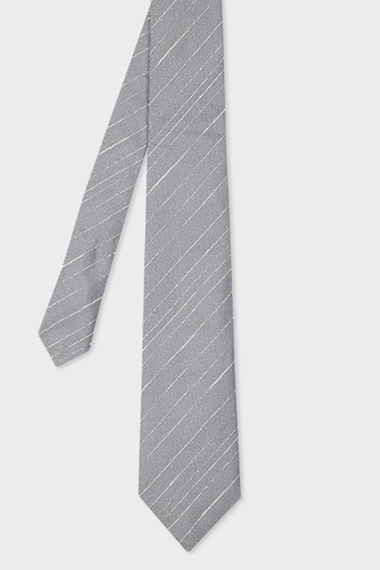 MEN TIE CREPE STRIPE SILVER 3