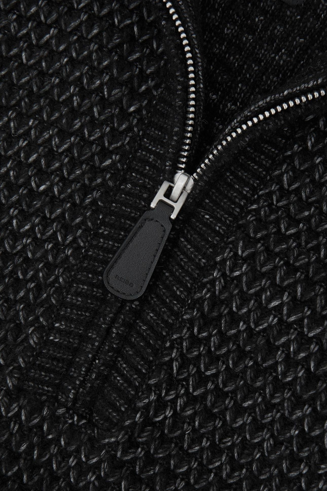 LS HALF ZIP BRUSHED RIBBED JUMPER BLACK 4