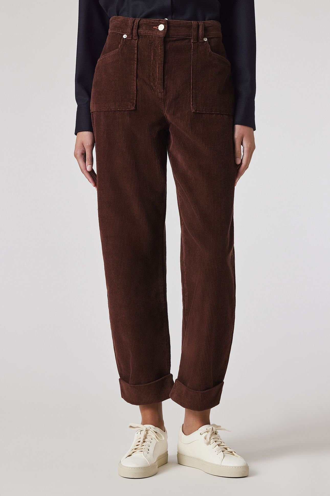 WOMENS TROUSER DARK BROWN 1