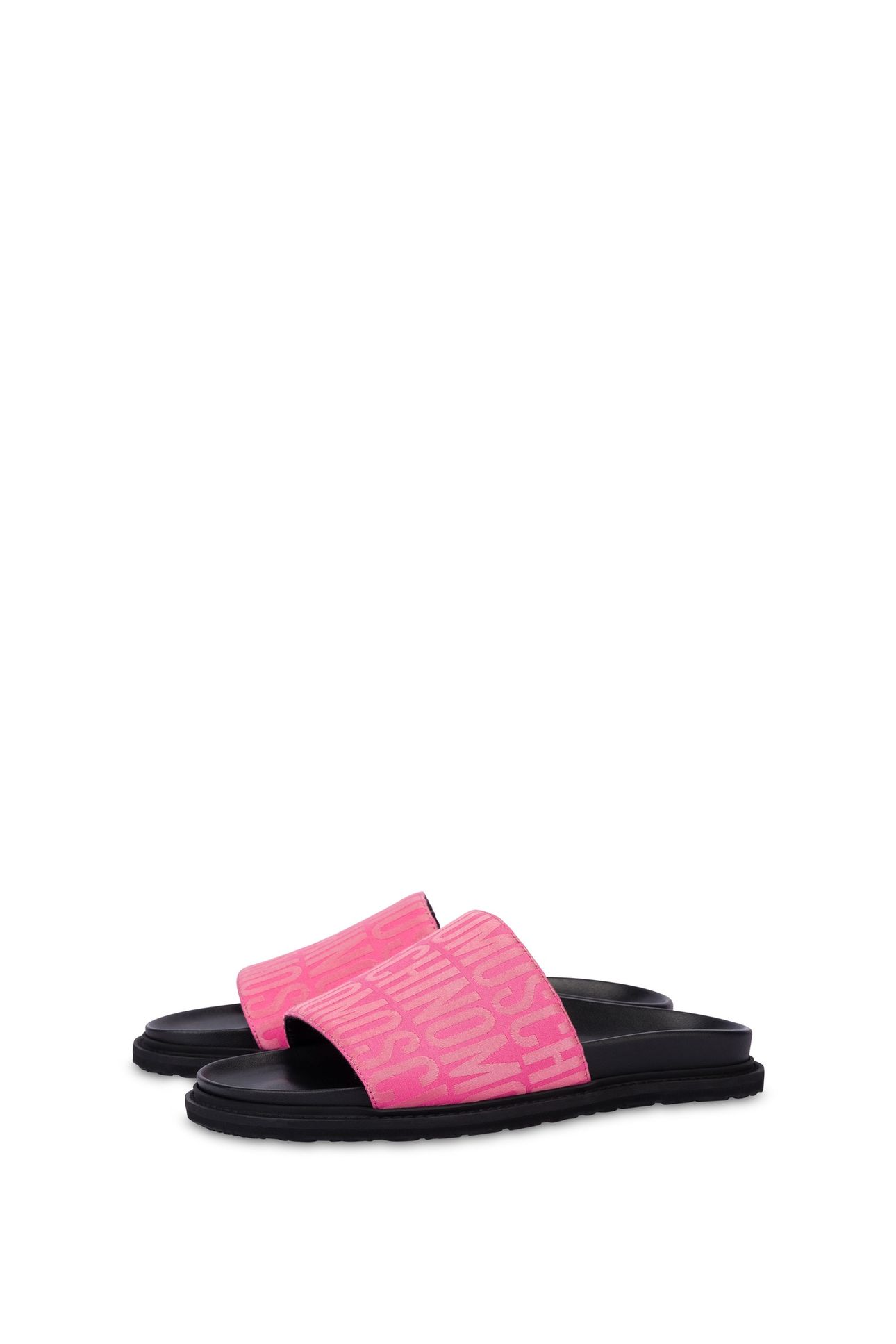 ALLOVER LOGO NYLON SLIDE SANDALS PINK 2