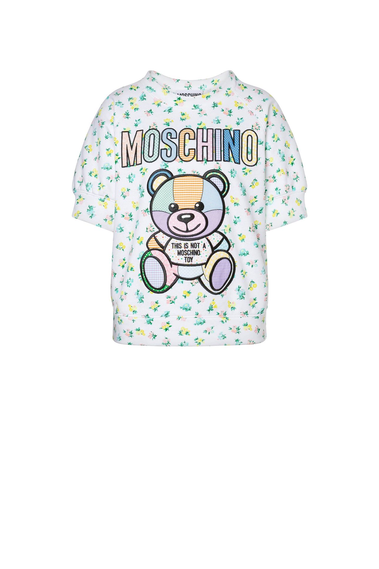 TEDDY PATCHWORK COTTON SWEATSHIRT WHITE 3