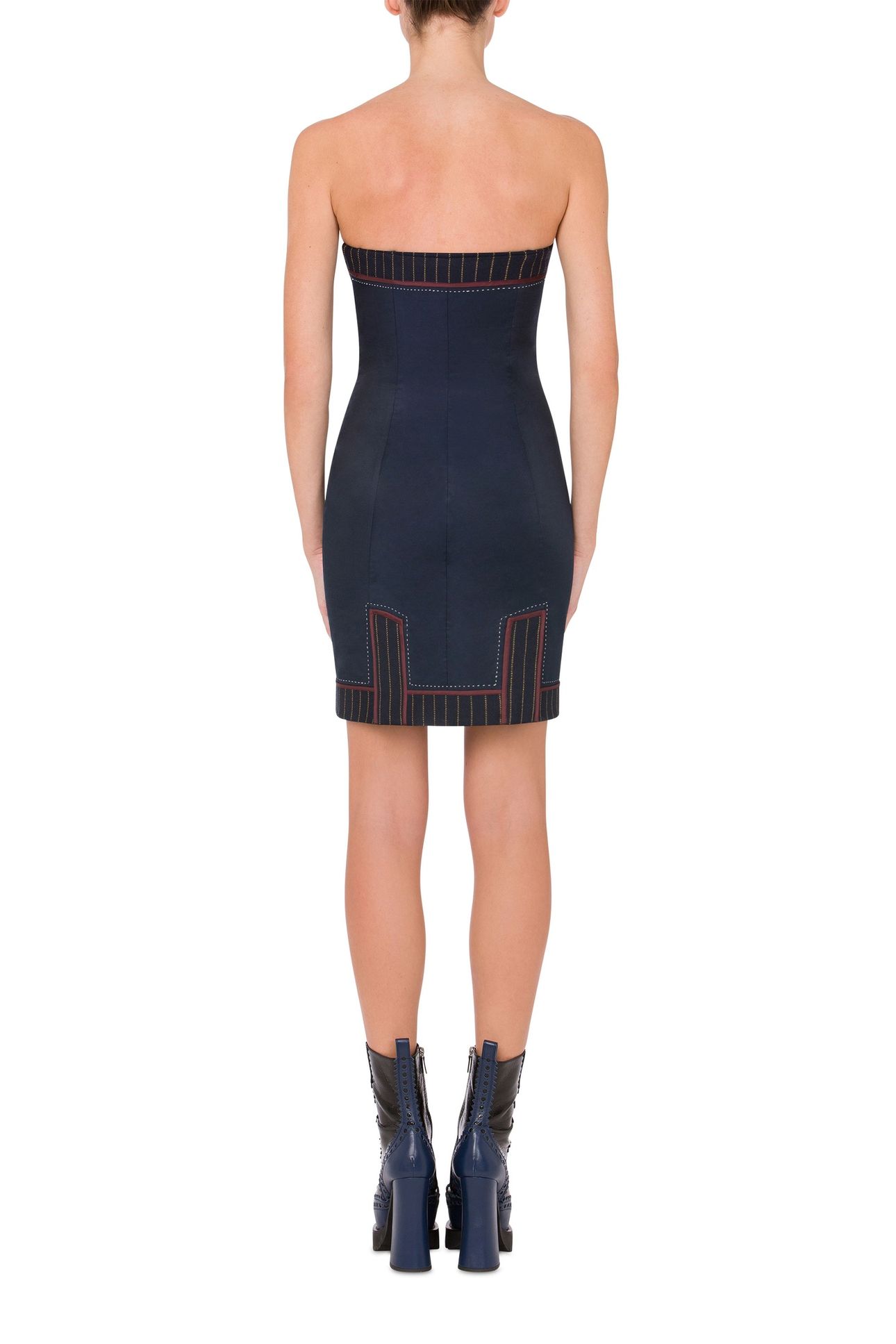 WOOL BUSTIER DRESS INSIDE OUT BLUE 2