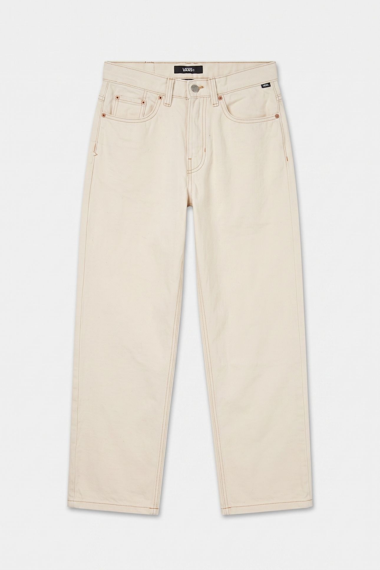 CHECK-5 LOOSE DENIM PANTS BEIGE 3