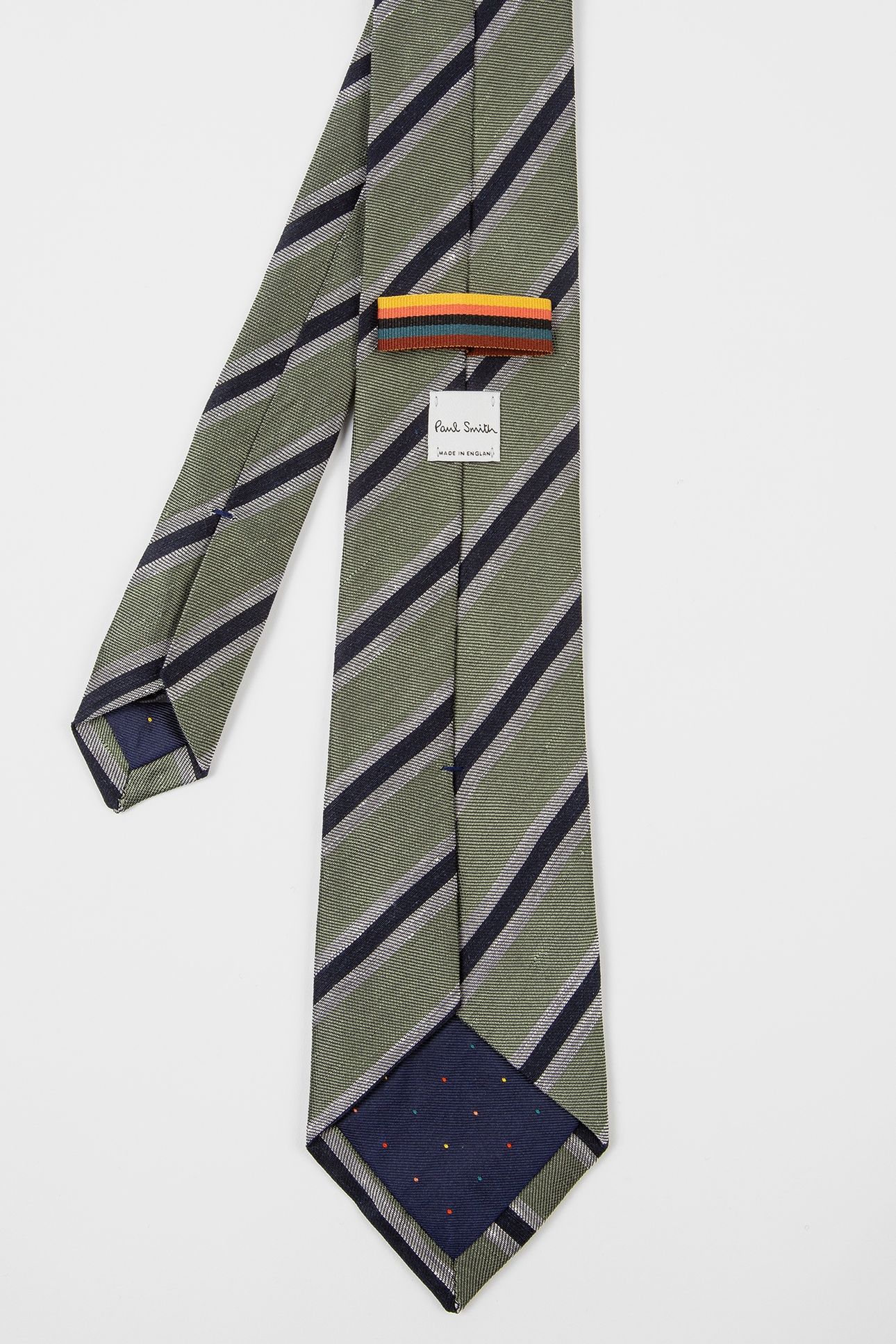 MEN TIE PASTEL STRIPE BOTTLE GREEN 5