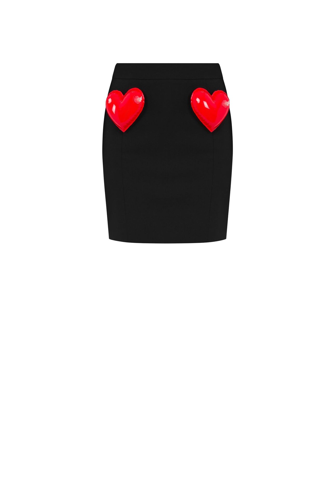 INFLATABLE HEARTS STRETCH GABARDINE MINISKIRT BLACK 3