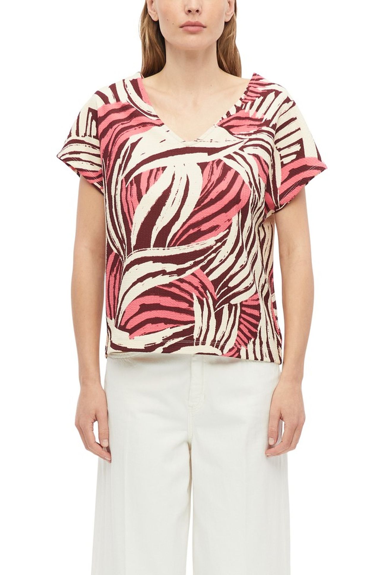 S.OLIVER T-SHIRTS PINK BURGUNDY 1