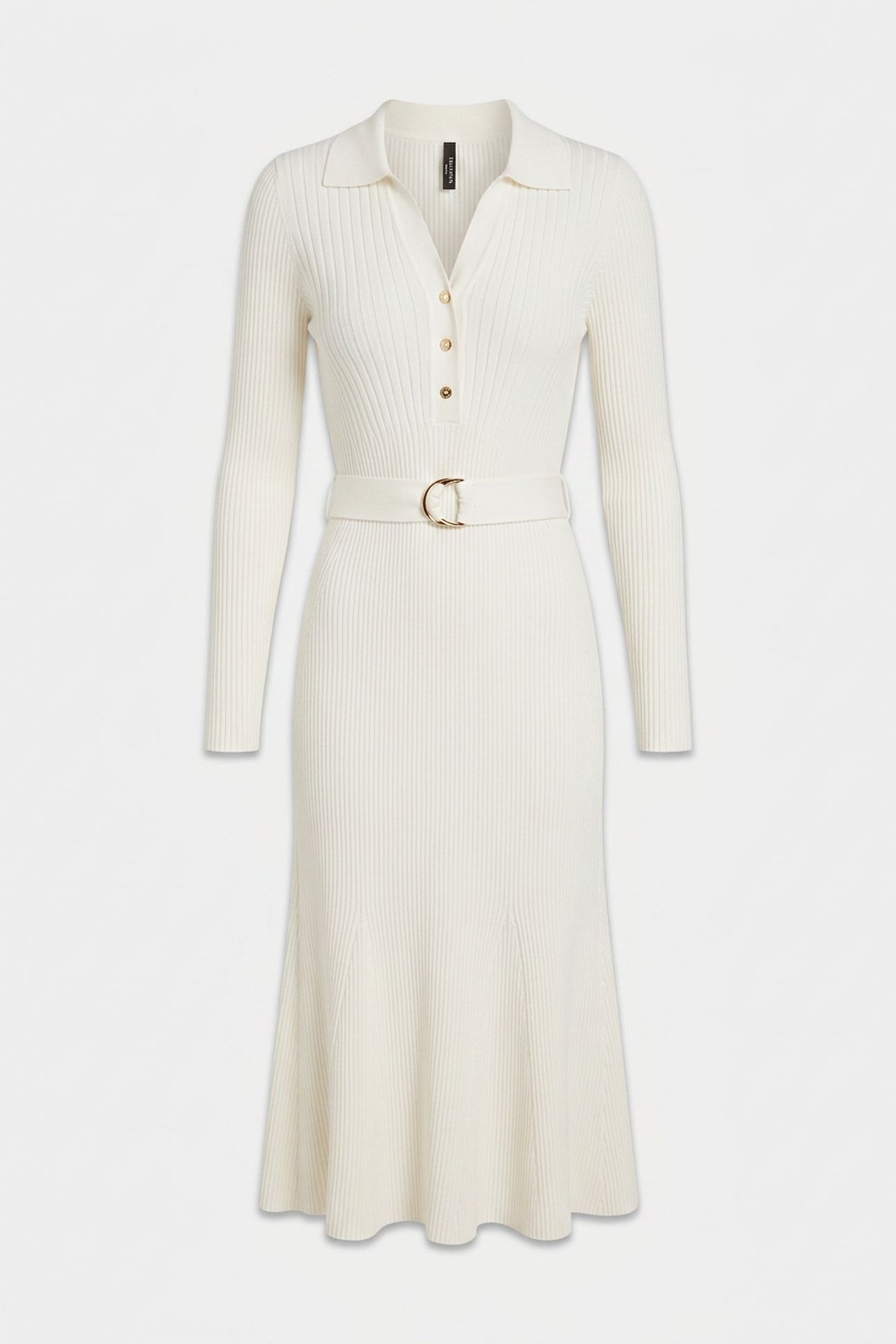 AGATHE POLO LS DRESS MACADAMIA 3