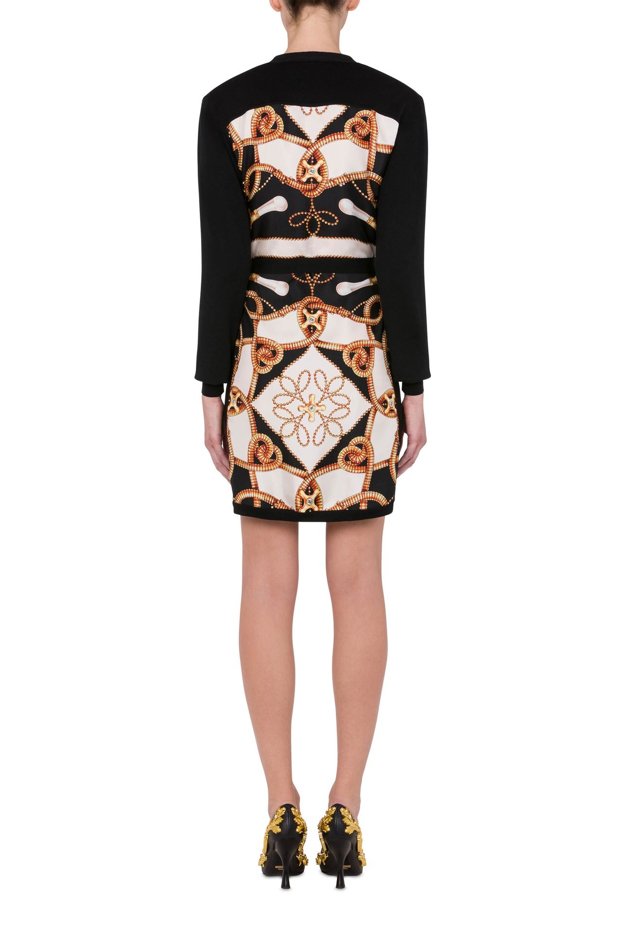 KNIT AND SILK DRESS FAUCET PRINT BLACK 2