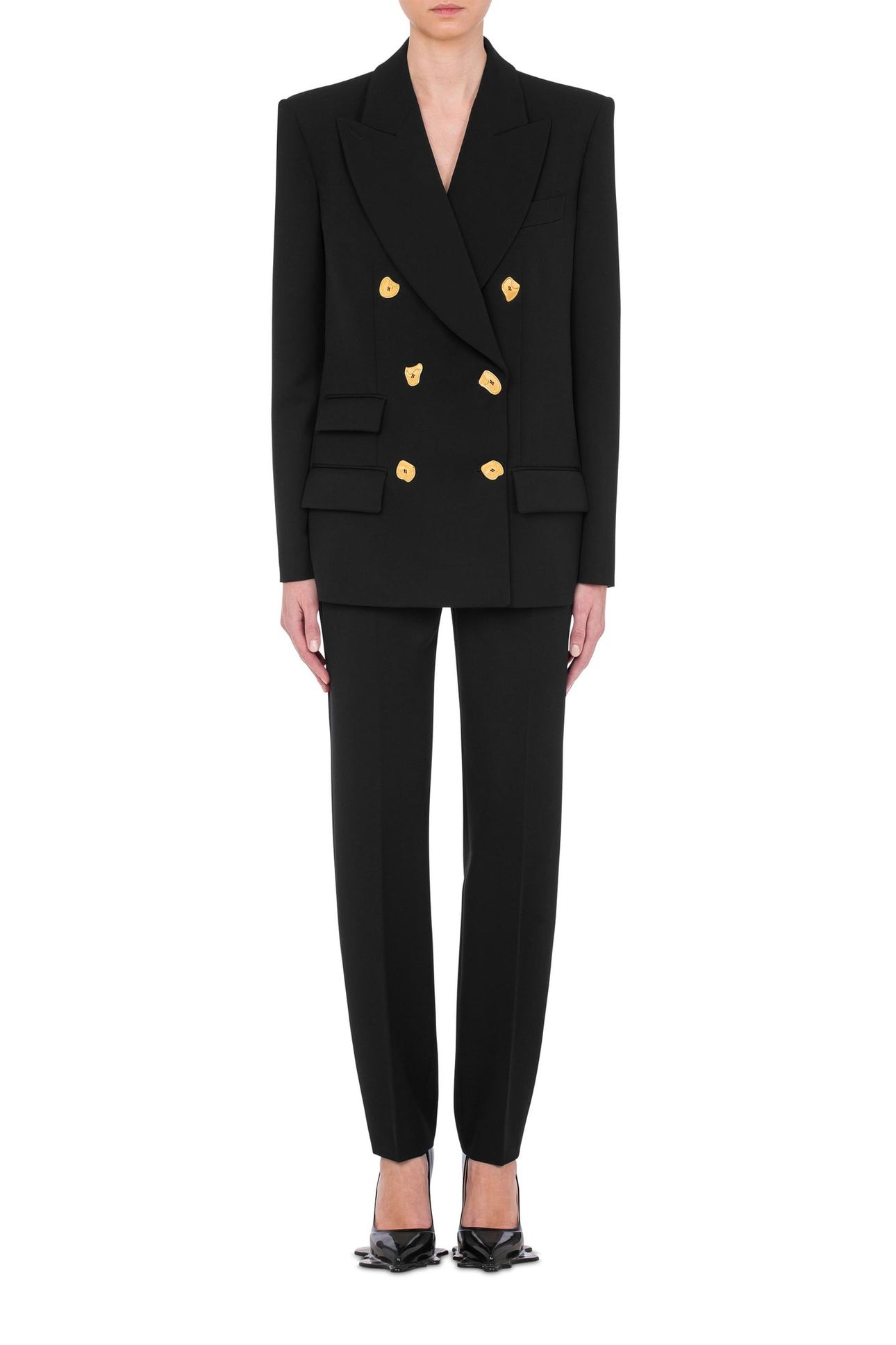 MORPHED BUTTONS WOOL GABARDINE JACKET BLACK 1