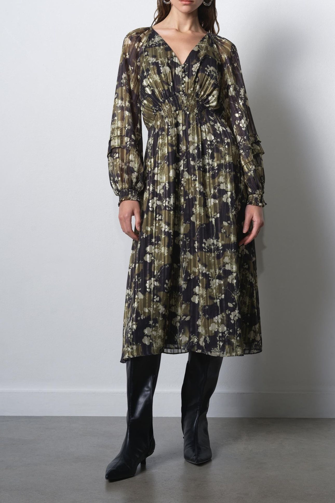 LIZZY MADELINE CREPE DRESS MADELINE GREEN MULTI MADELINE GRE 1