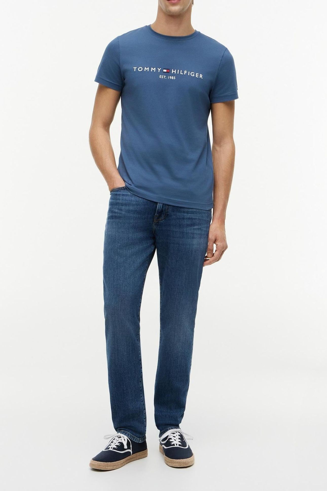 TOMMY LOGO TEE AEGEAN SEA 1