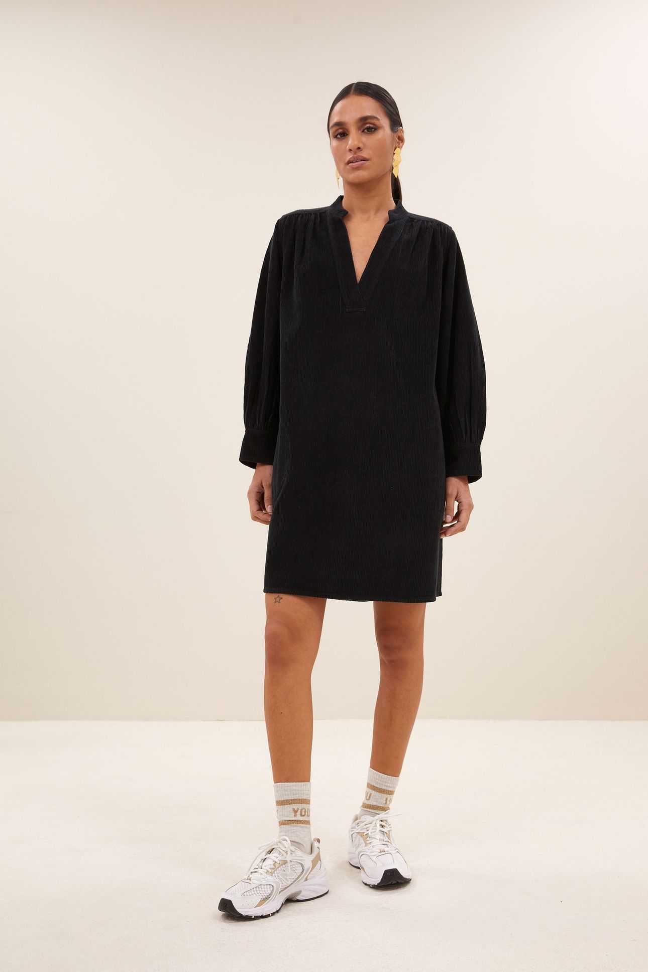 JINA CORD DRESS MIDNIGHT 1