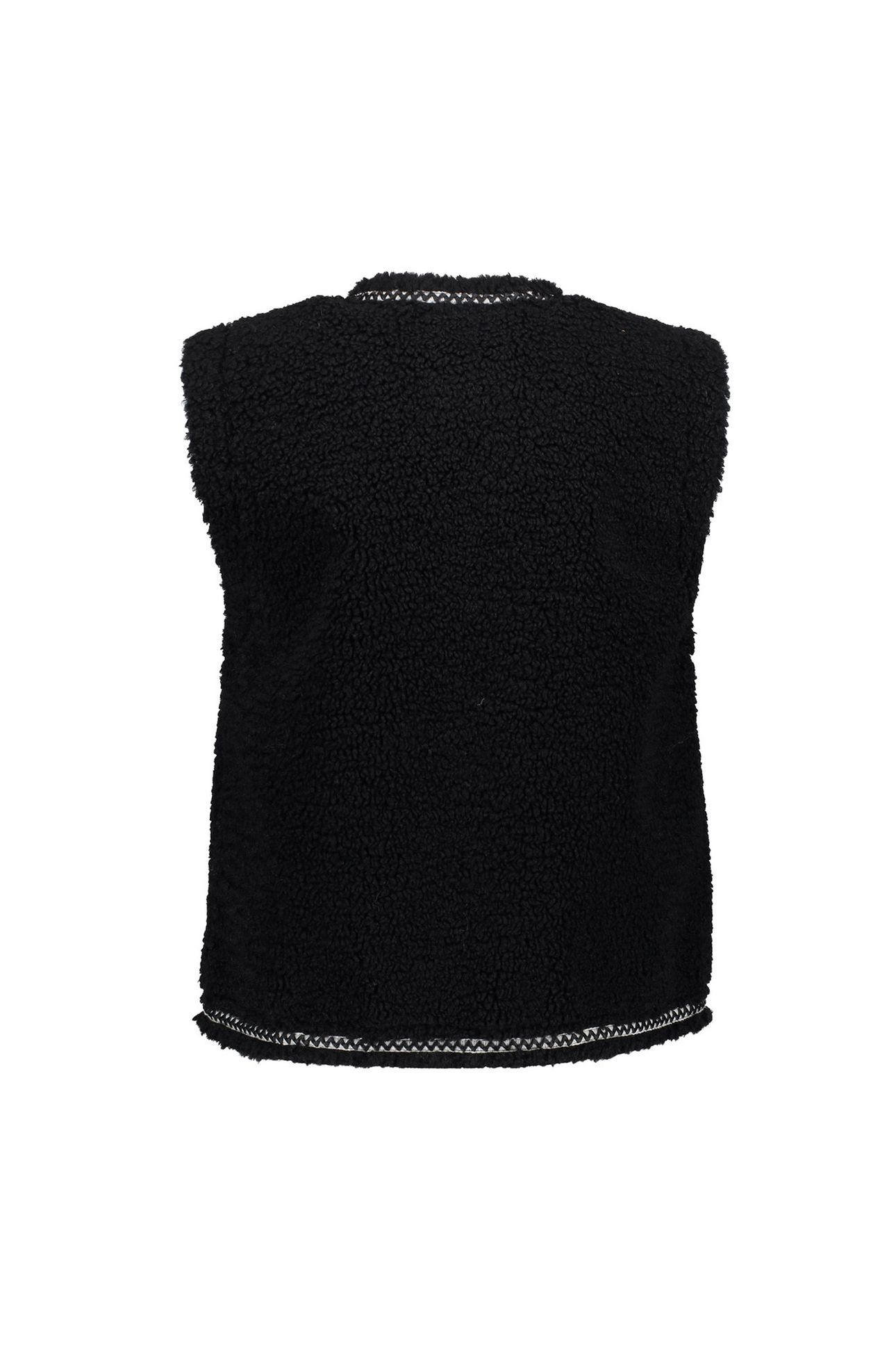 GILET TEDDY EMBROIDERY BLACK/TAPE BLACK ZIGZAG 2