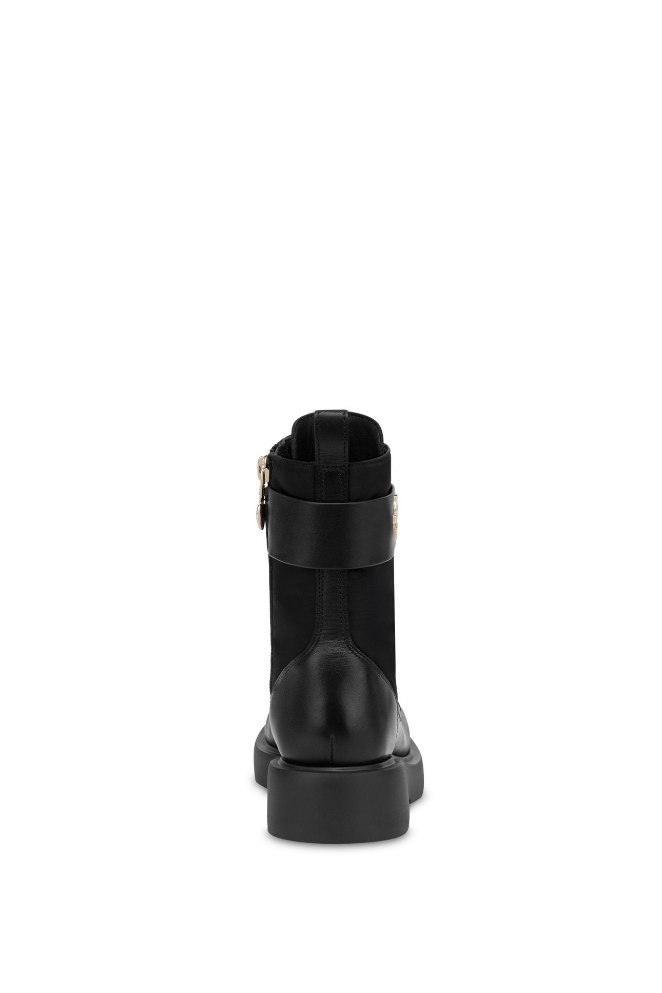 CALFSKIN AND NYLON ANKLE BOOTS BLACK 4