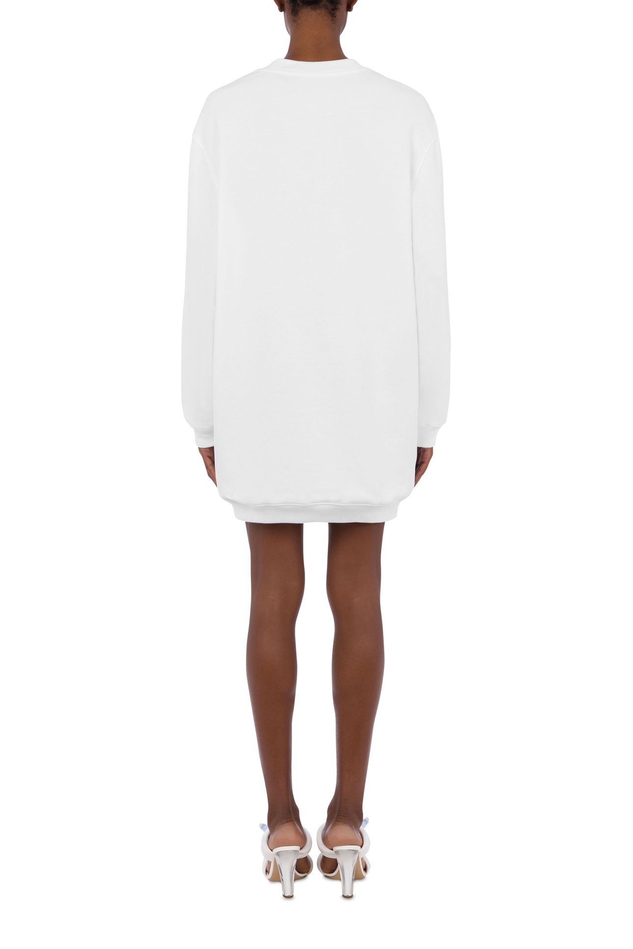 TEDDY BEAR ORGANIC FLEECE DRESS WHITE 2