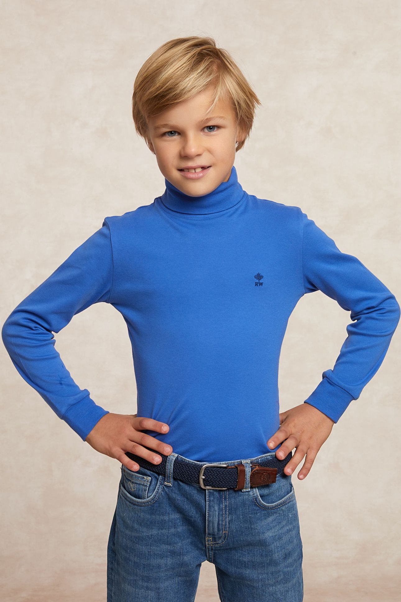 BASIC ROLL NECK T-SHIRT BLUE 1