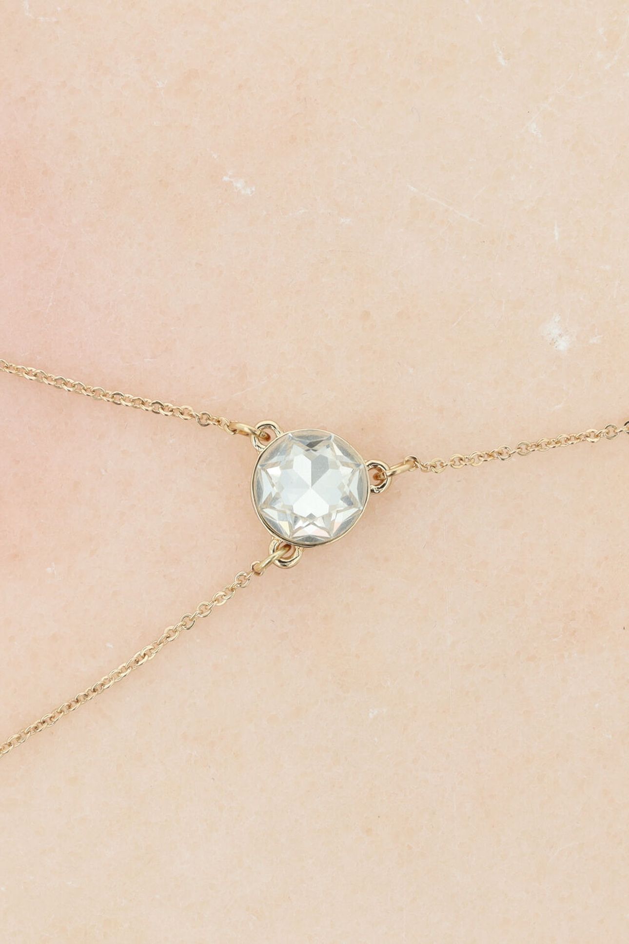 GOLDEN ANKLE CHAIN WITH CRYSTALS CRYSTAL 4