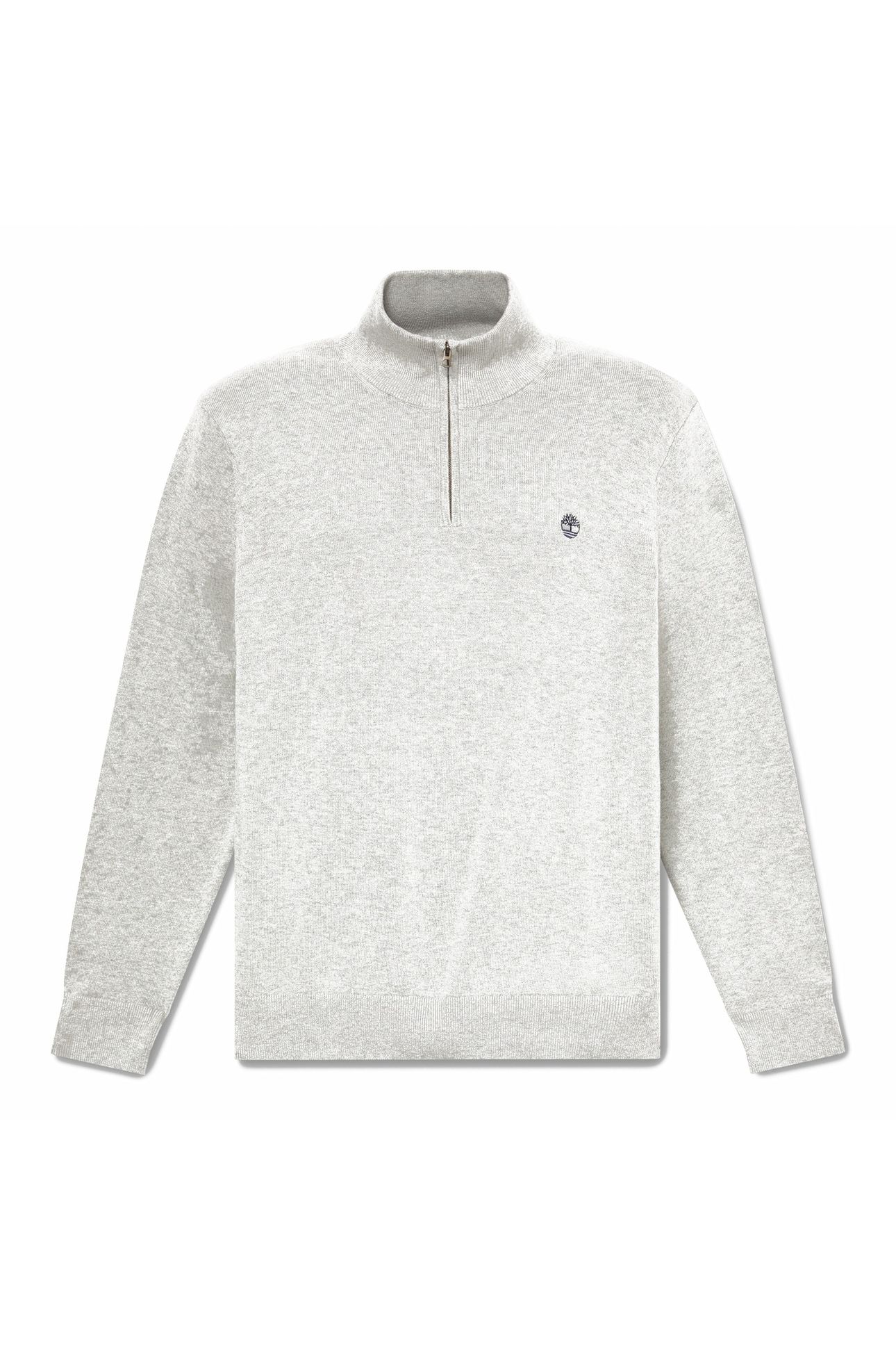 OYSTER RIVER COTTON 1/4 ZIP SWEATER MEDIUM GREY HEATHER 3