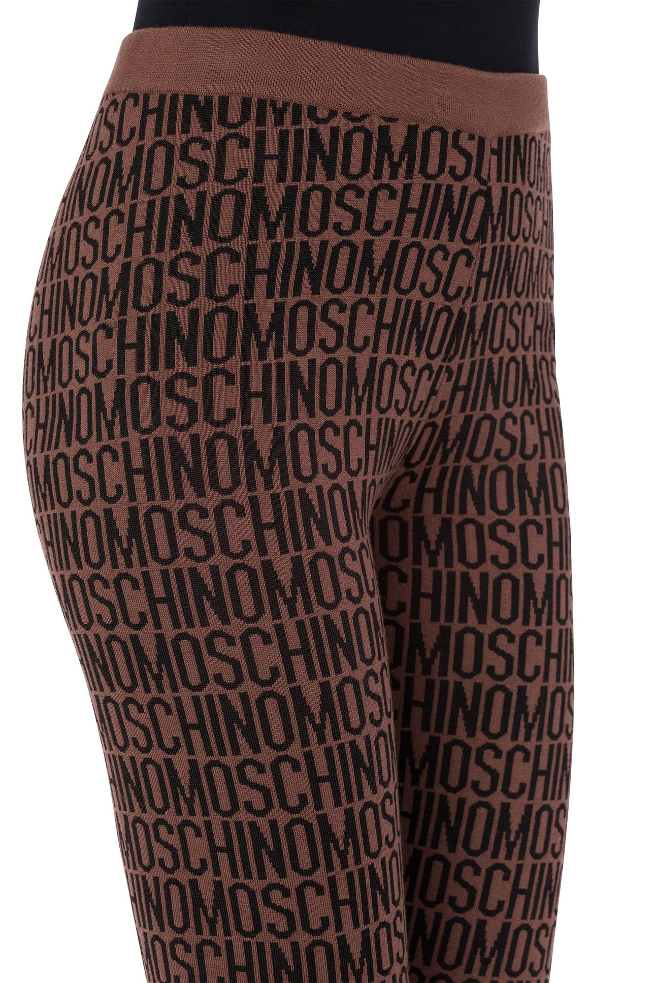ALLOVER LOGO WOOL LEGGINGS BROWN 4