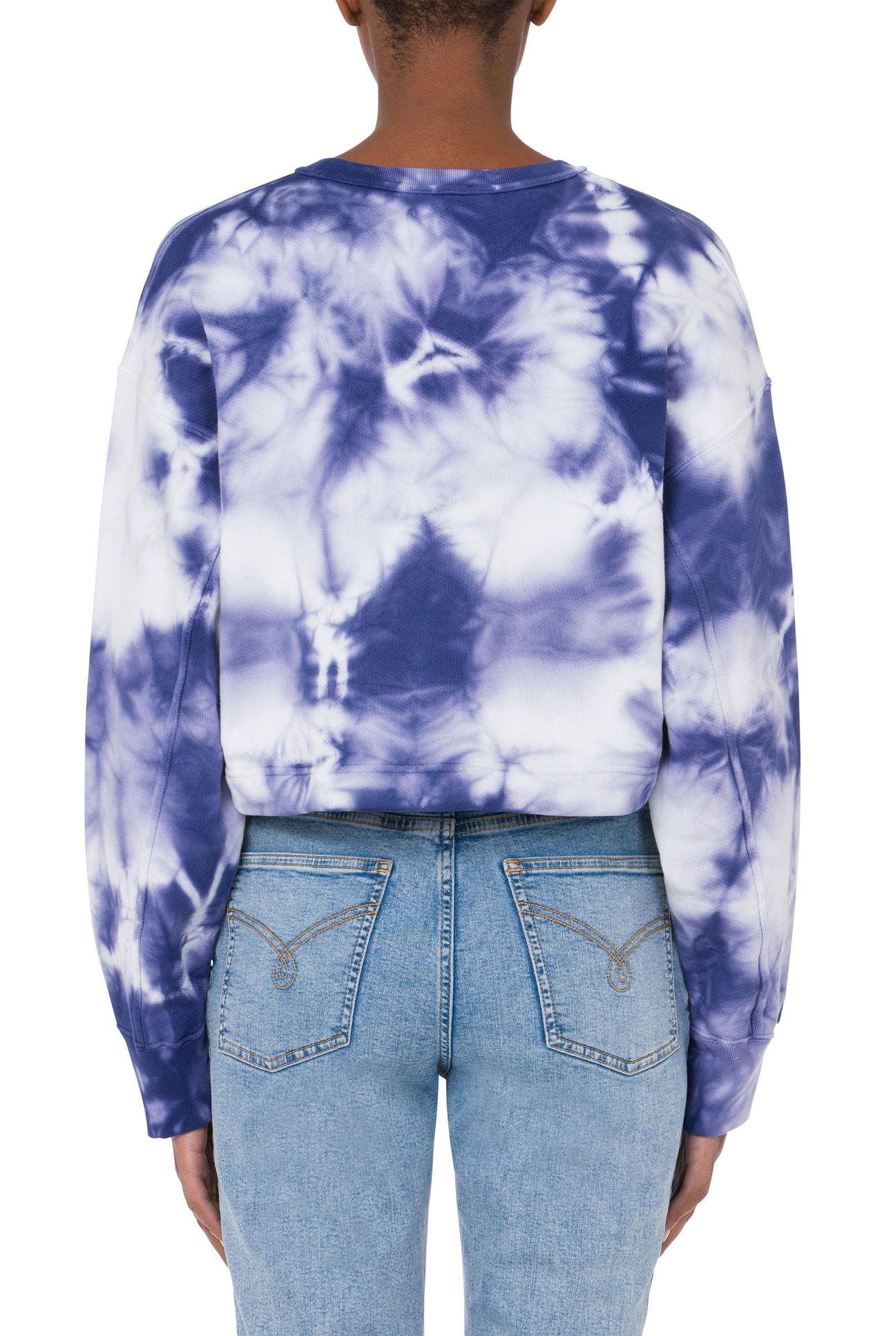 TIE DYE CROPPED SWEATSHIRT BLUE 2