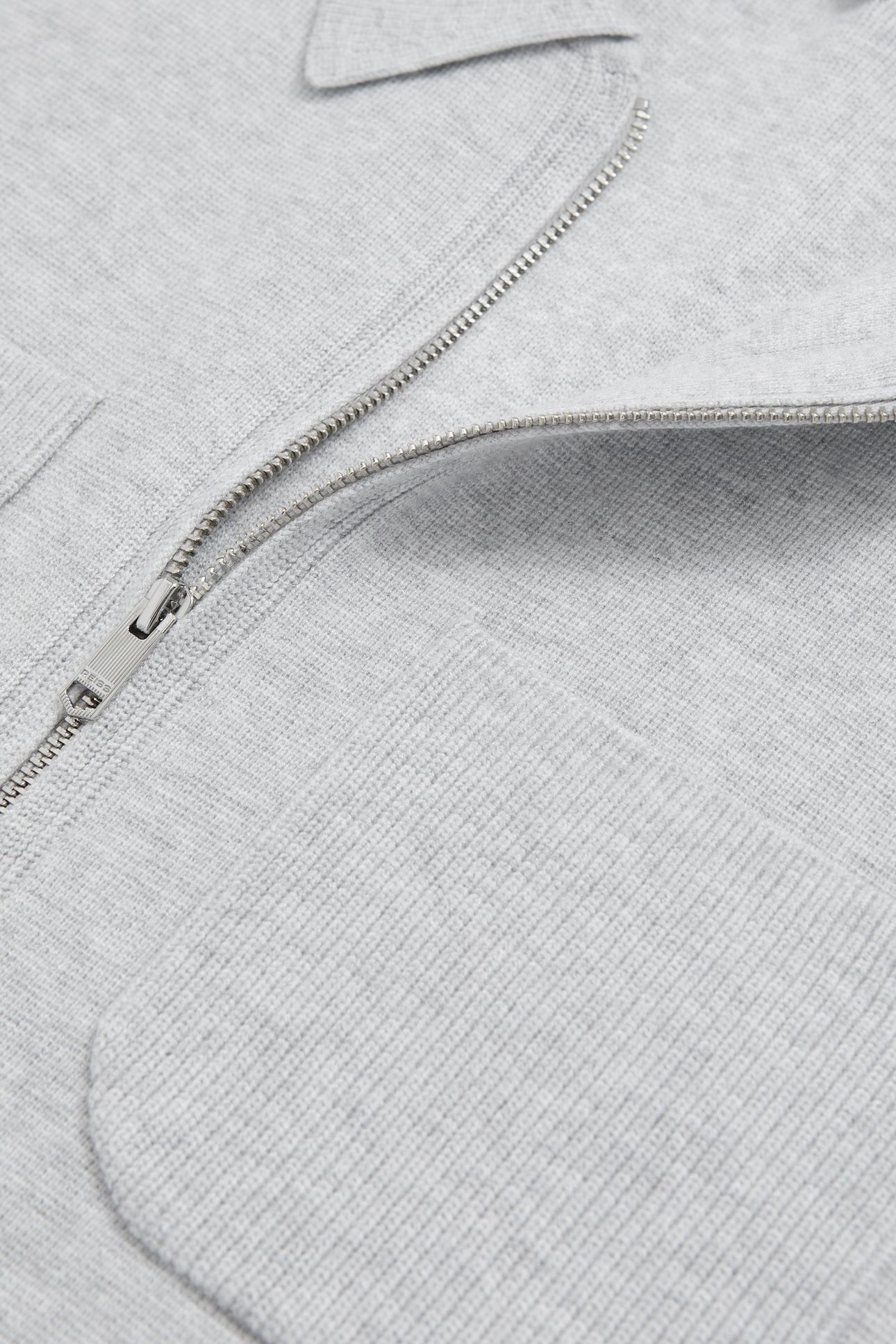 LS ZIP THROUGH RIBBED FOUR POCKET SHIRT SOFT GREY 6