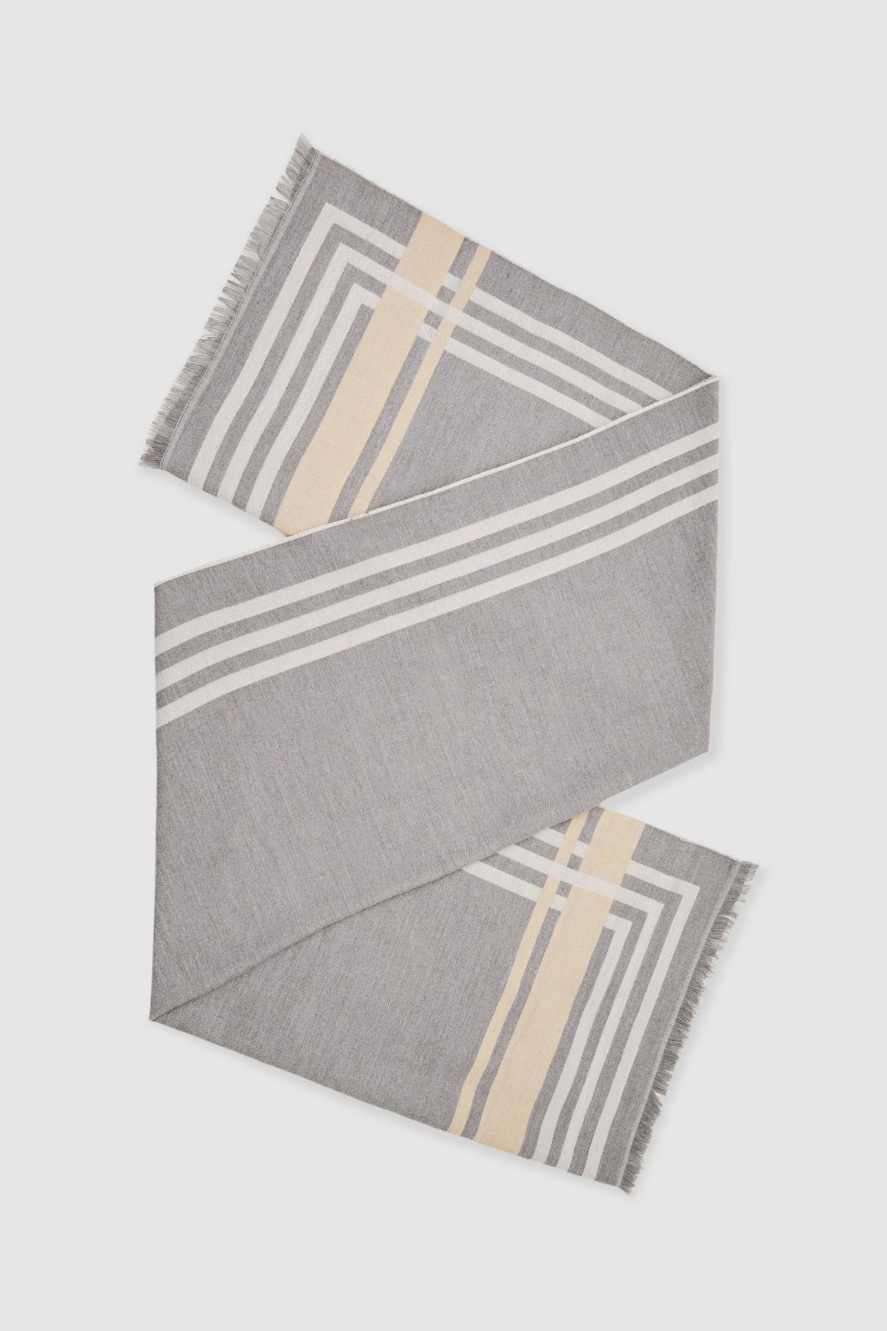BORDER DETAIL SCARF GREY 3