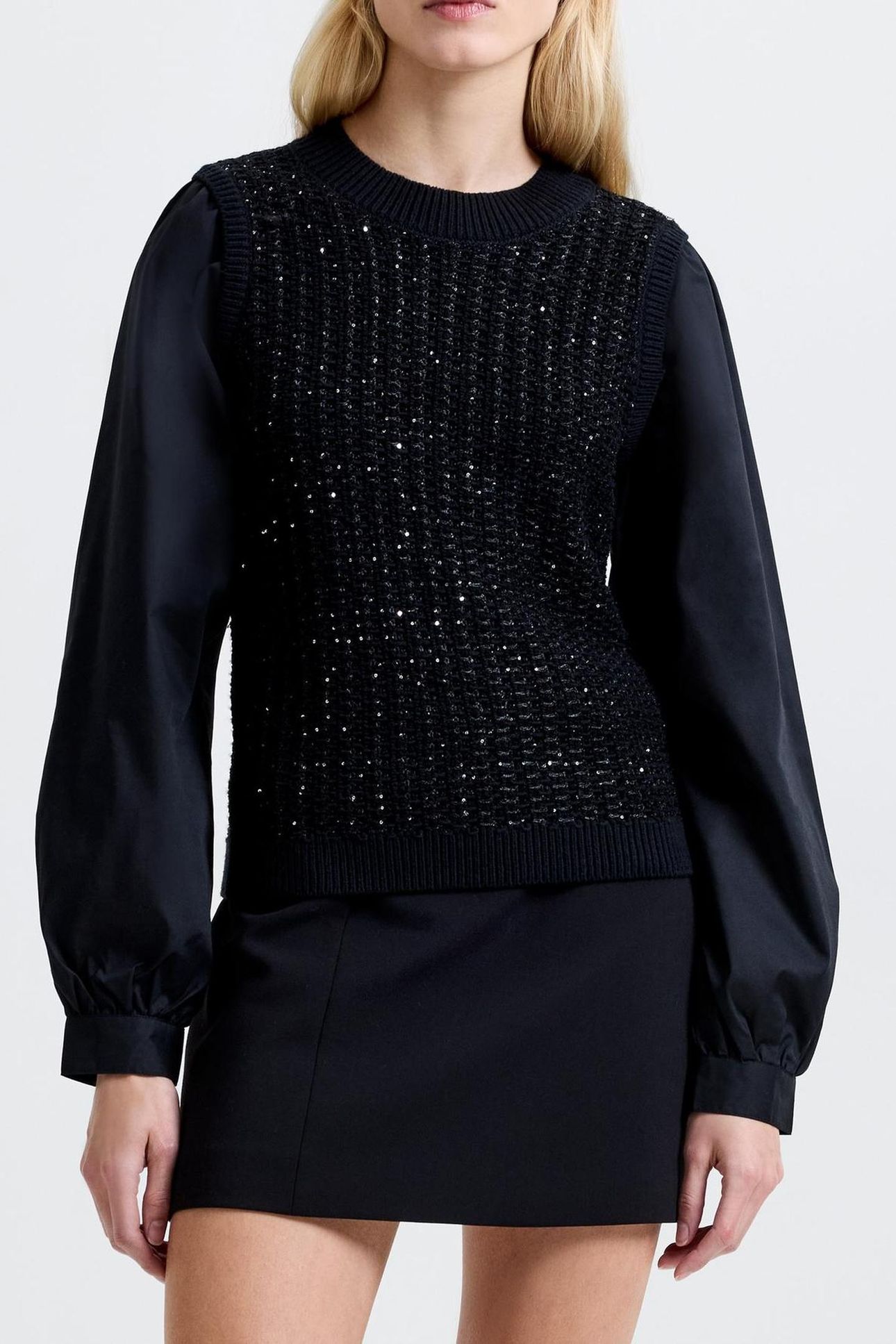 MIX MEDIA L/S JUMPER BLACK 2