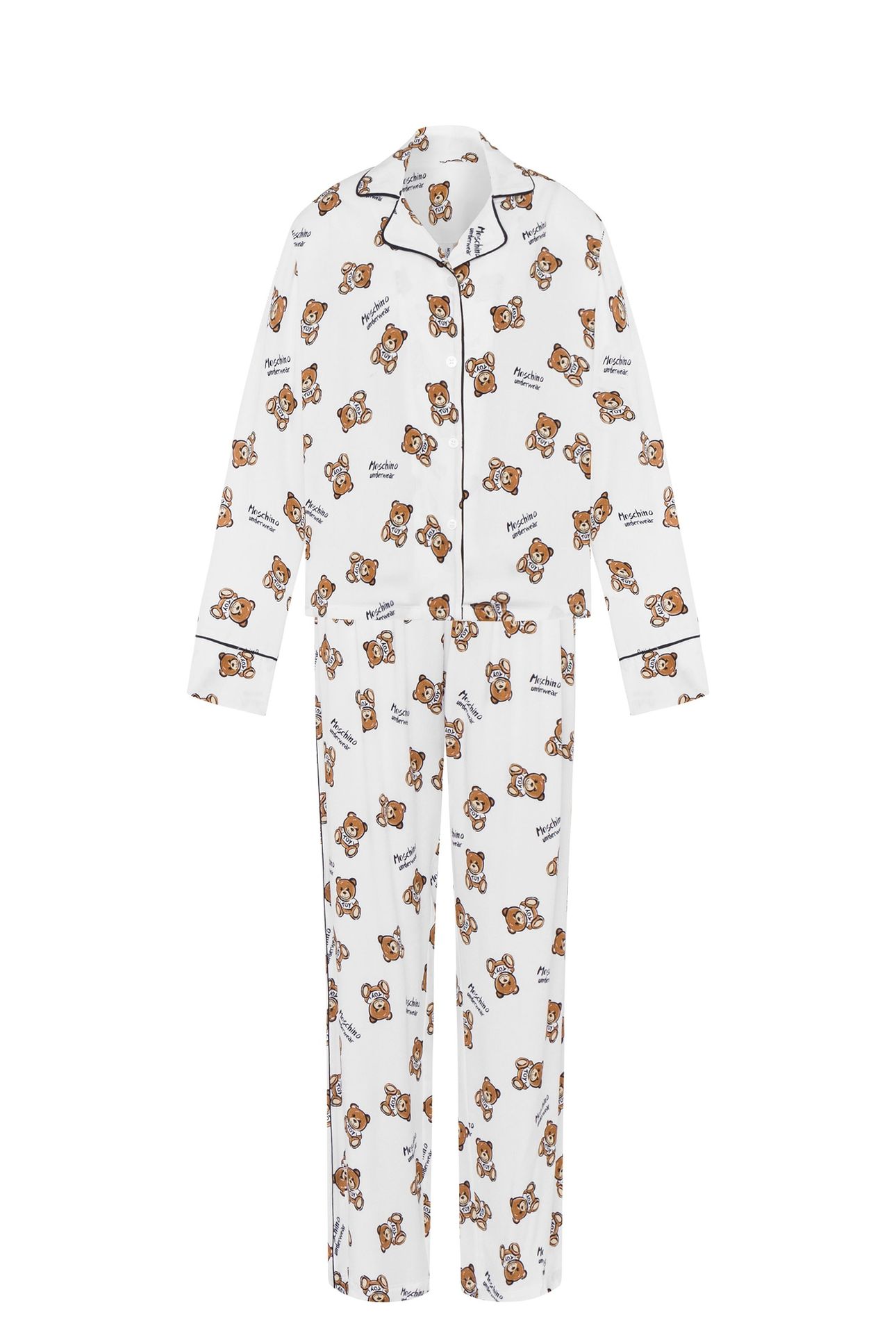 ALLOVER TEDDY BEAR TWILL PYJAMAS WHITE 3