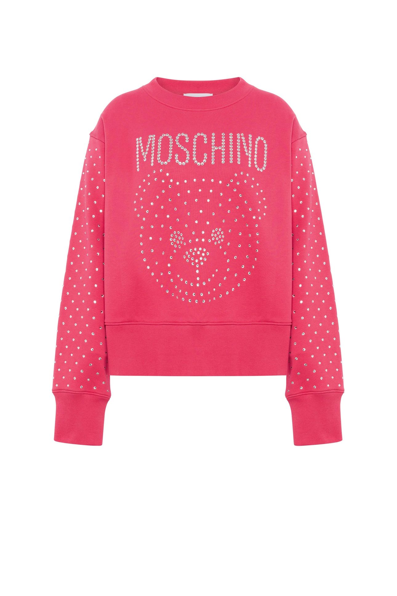 CRYSTAL TEDDY BEAR ORGANIC COTTON SWEATSHIRT PINK 3