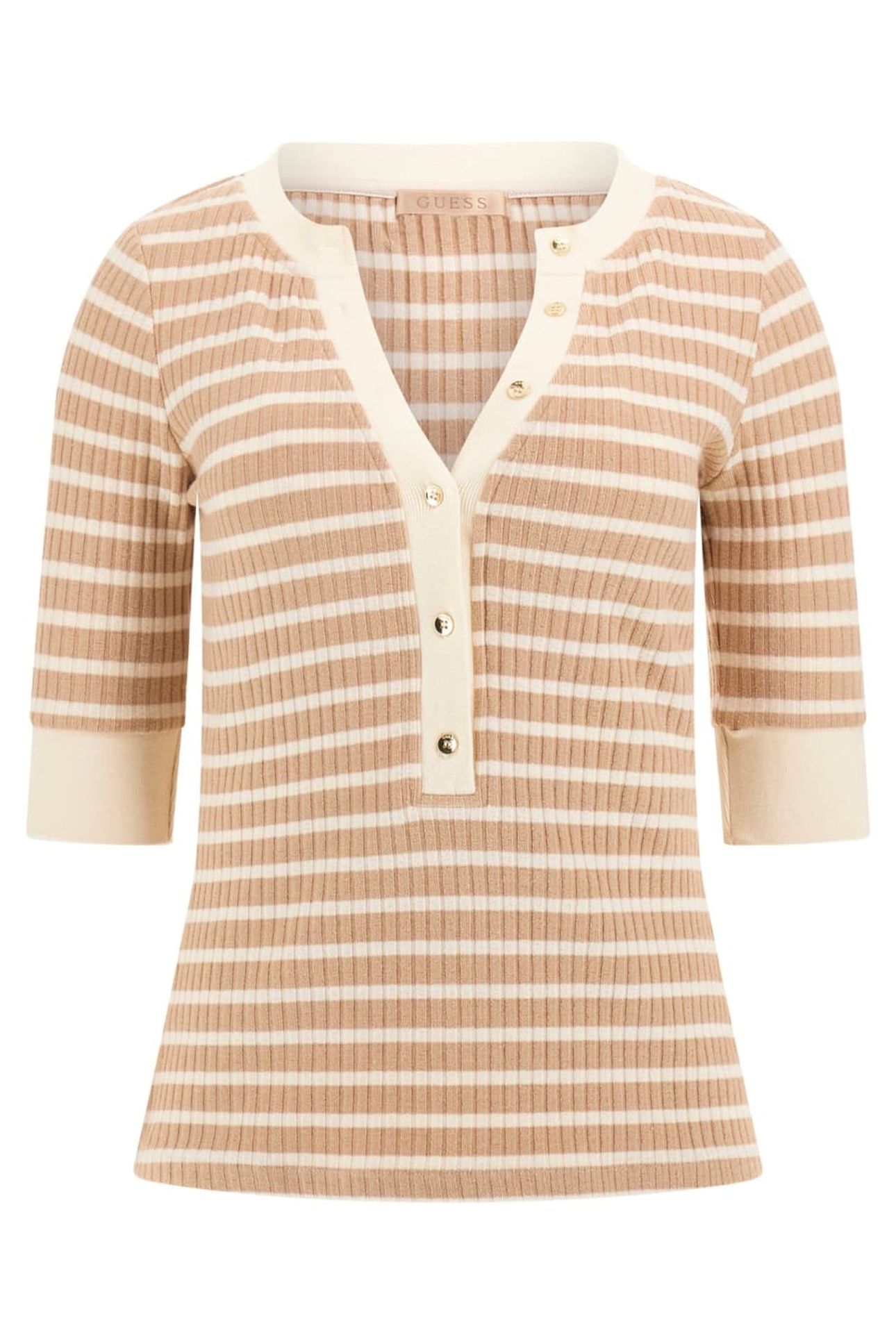 3/4 SL SERAFINO STRI BEIGE AND OFF WHITE 3