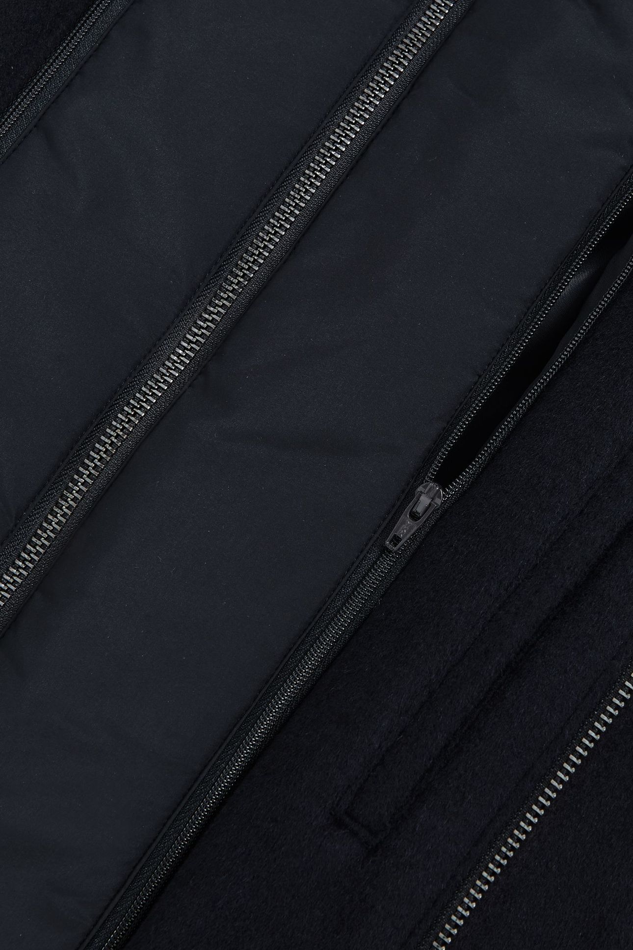 WOOL GILET INSERT FUNNEL NECK COAT NAVY 7