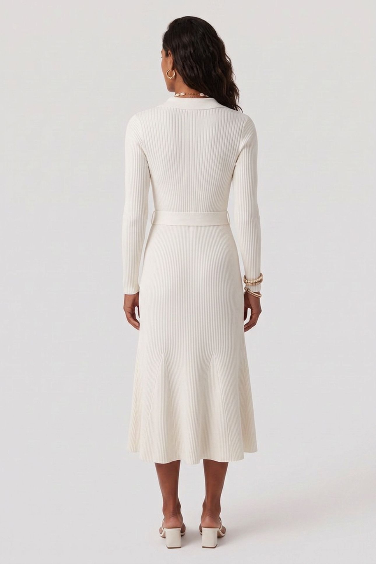 AGATHE POLO LS DRESS MACADAMIA 2