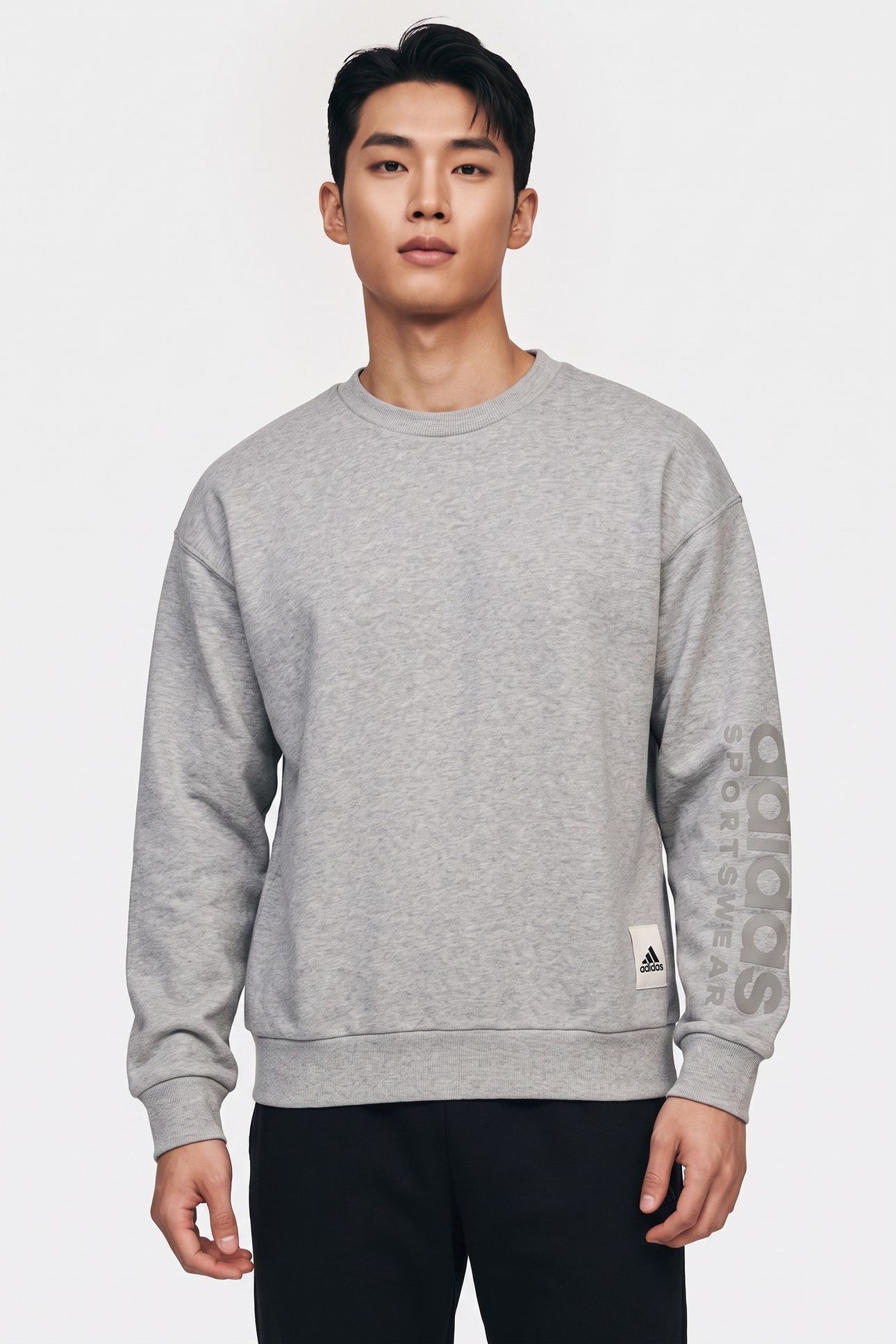 UNISEX SPORTSWEAR LOUNGE FLEECE SWEATSHIRT MEDIUM GREY HEATH 2
