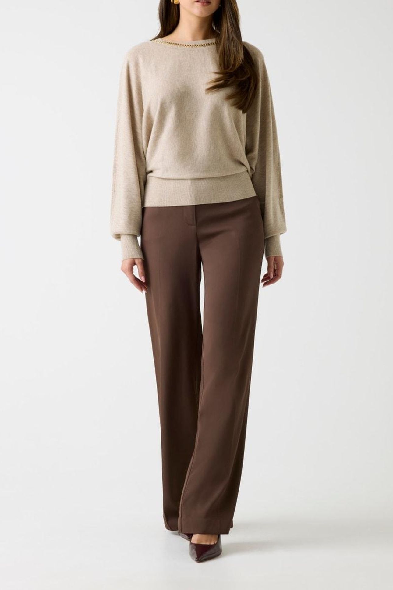 ABEL CN DOLMAN SLEEV VELVET TAUPE MULTI 2