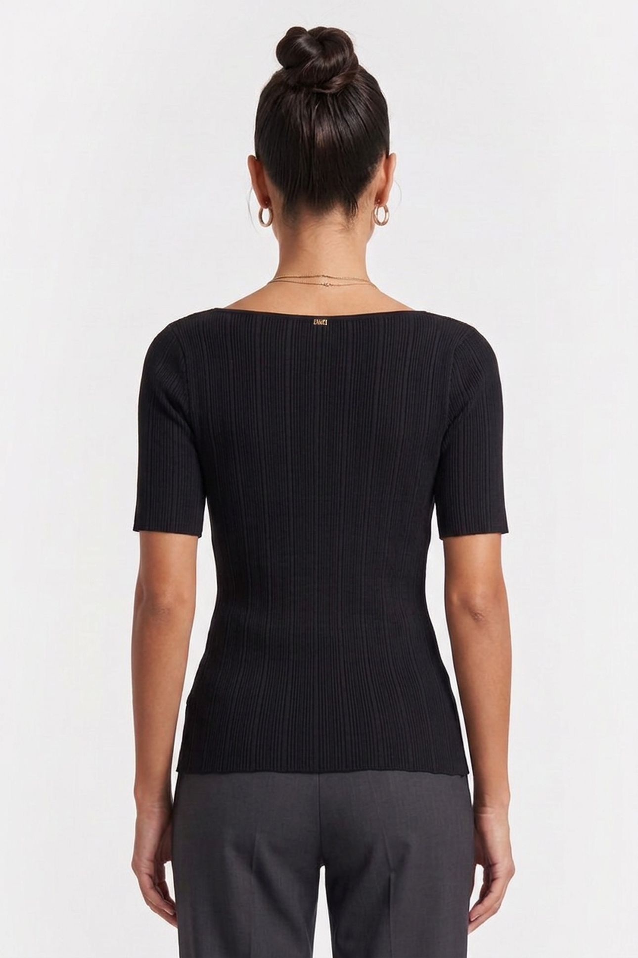 KATHLEEN SS RIBBED T JET BLACK A996 2