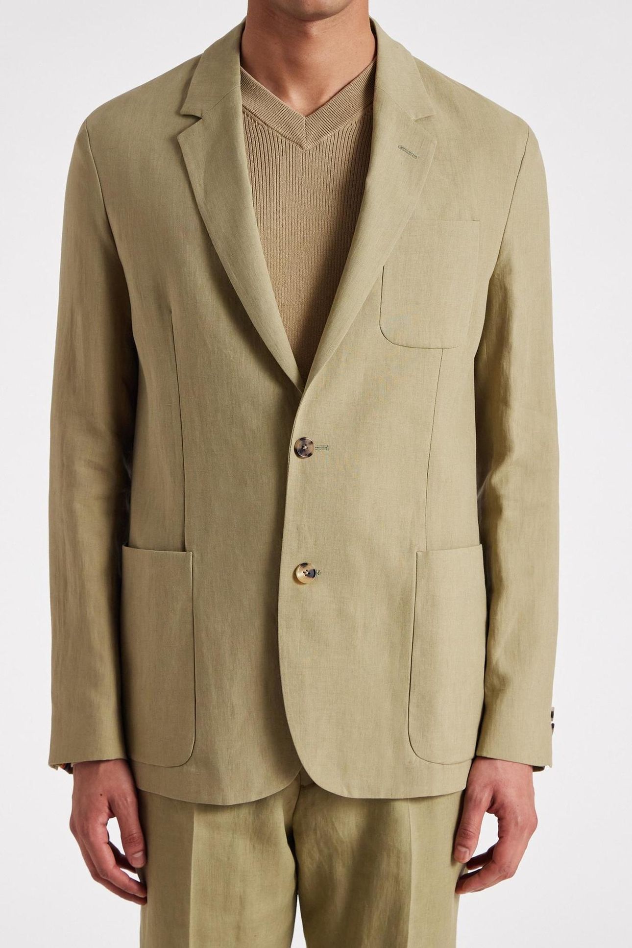 MENS 2 BTN PATCH POCKET JACKET KHAKI 1