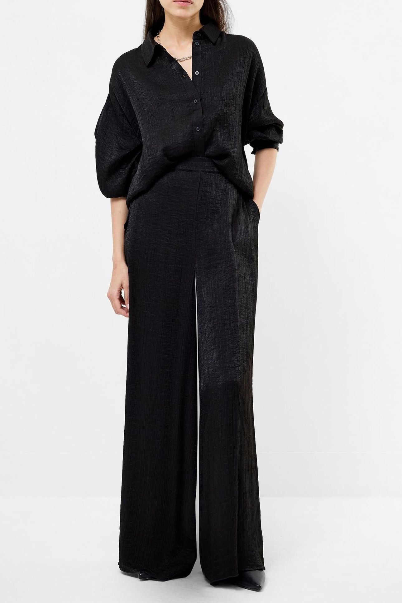 TERRY CRINKLE TROUSER BLACK 1