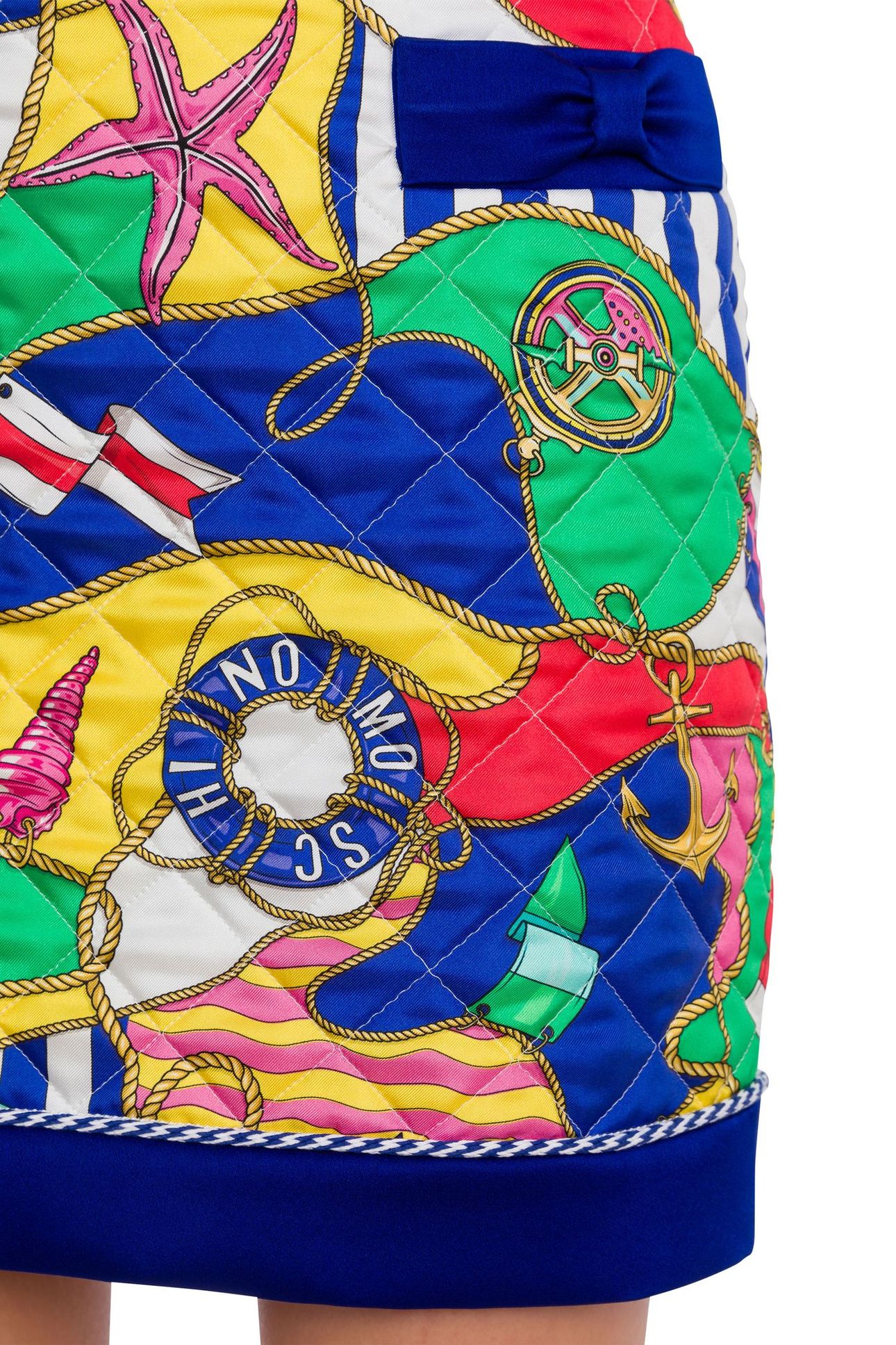 ALLOVER NAUTICAL SILK TWILL MINISKIRT BLUE 4