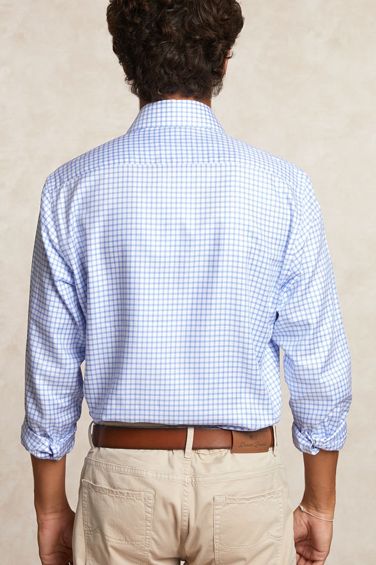 CUSTOM FIT CHECKED SHIRT BLUE/WHITE 2