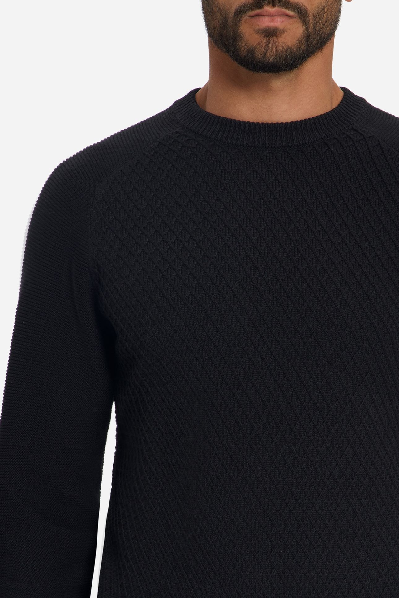 PULLOVER CREWNECK CABLE KNIT BLACK 7